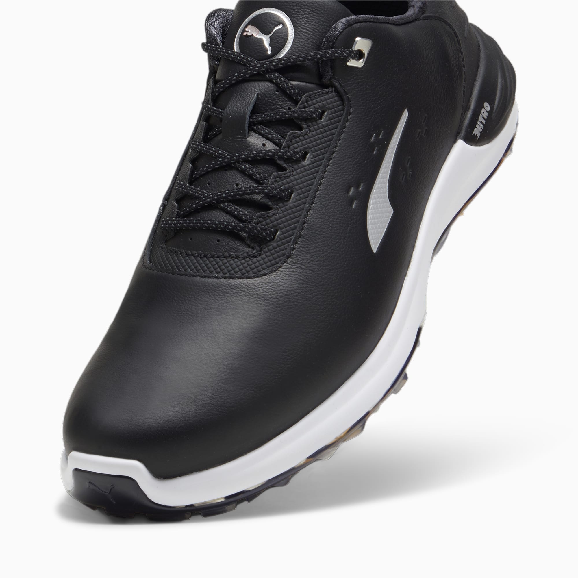 PUMA Phantomcat NITROâ¢ + golfschoenen, Zilver/Zwart/Geel